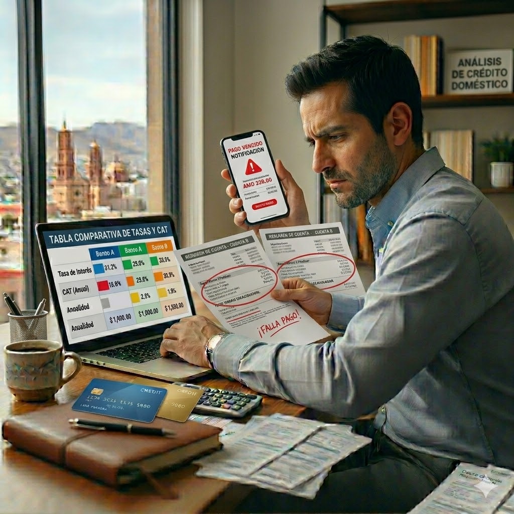 Intereses moratorios tarjeta 2026: cuánto te cobran si te atrasas un día Notificación de pago vencido mostrando intereses moratorios tarjeta 2026 en celular