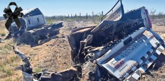 ¡TRAGEDIA EN LA FRONTERA!: Pipa invade carril y despedaza unidad de la Guardia Nacional; hay dos agentes muertos