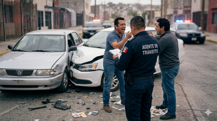 chocar sin licencia en México 2026 con conductor detenido tras accidente y tránsito en escena