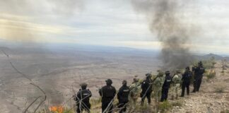 Operativo tierra-aire: Destruye Policía Estatal campamento de delincuentes y aseguran arsenal