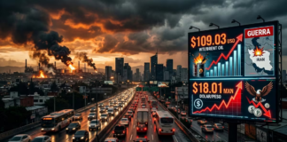 La guerra en Irán dispara el petróleo: Crudo rebasa 109 dólares y el dólar ya está en $18