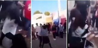 SOCIEDAD EN DECADENCIA!: Madres de familia forman «valla» para alentar riña entre sus hijas de secundaria