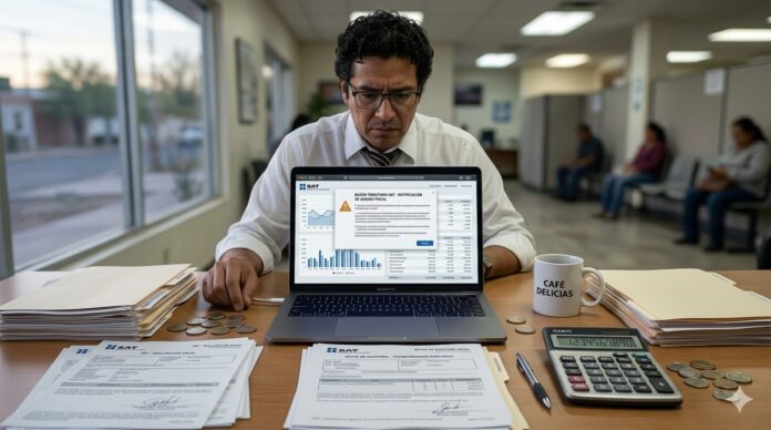 no pagar multa SAT 2026 contribuyente revisando notificación fiscal