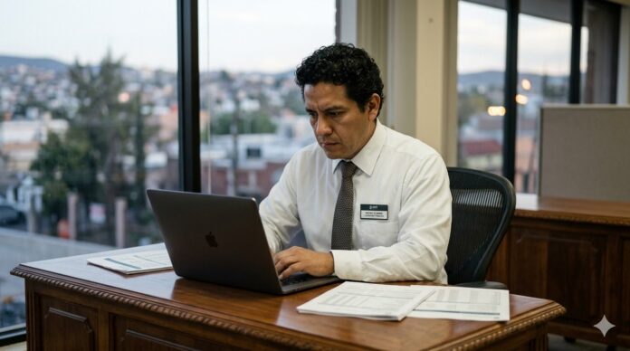 multa SAT revisión electrónica 2026 notificación fiscal en laptop