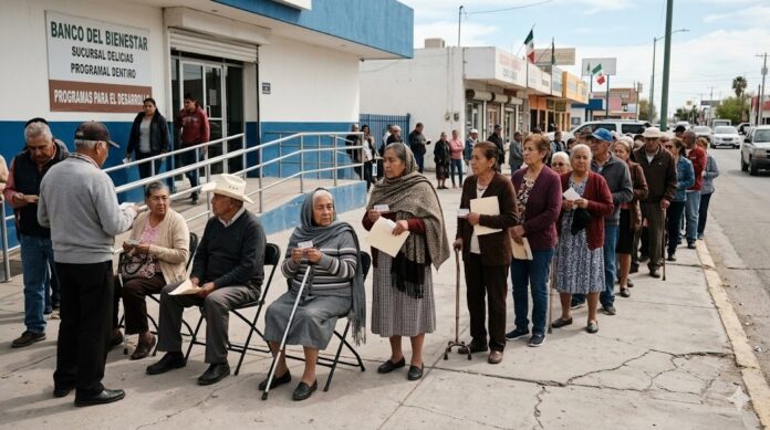 filas pension bienestar adultos mayores banco bienestar mexico