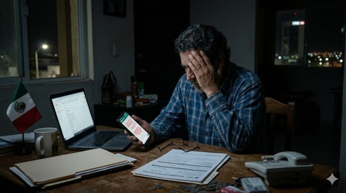 montadeudas apps prestamos 2026 persona recibiendo amenazas por whatsapp en su telefono.