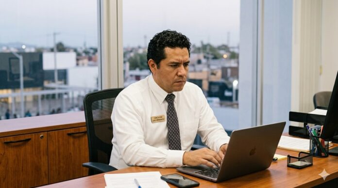 SAT puede embargar bienes 2026 persona preocupada con documentos fiscales en México