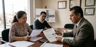 ¿Cuánto te tienen que pagar por una muerte en accidente en México en 2026? Indemnización real cuánto te pagan por muerte en accidente México 2026 familia con abogado revisando indemnización