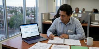 Multa SAT por no presentar declaración mensual 2026: sanciones y cuánto puedes pagar multa SAT no presentar declaración mensual 2026 contador revisando calendario fiscal en computadora