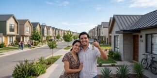 Nuevo crédito Infonavit 2026: el cambio que permite comprar casa con solo 100 puntos nuevo crédito Infonavit 2026 viviendas nuevas en México con pareja recibiendo llaves de su casa.