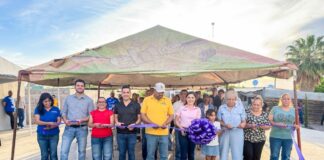 Entrega Miriam Soto rehabilitación de Cancha en la comunidad El Cuervo